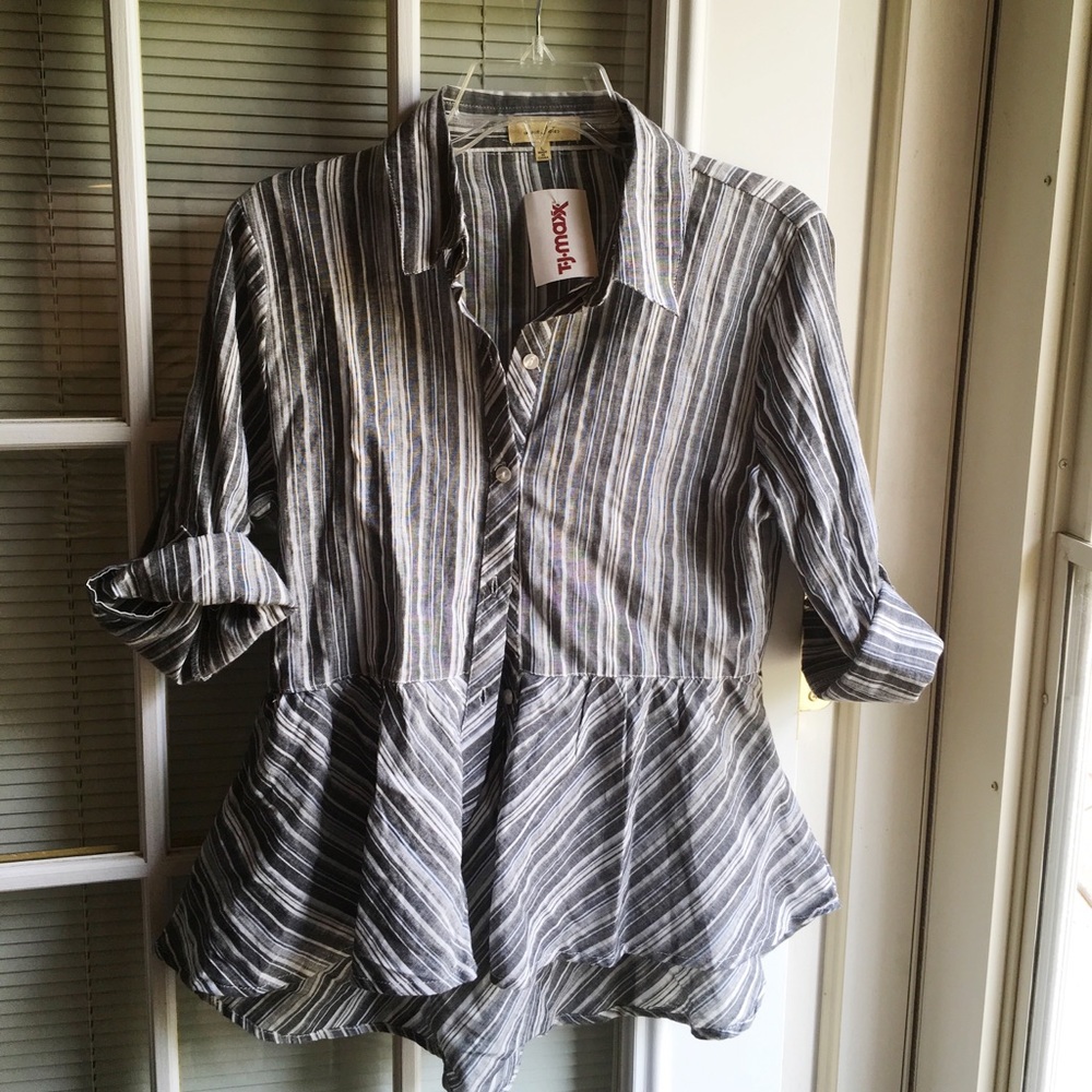 Love Notes Striped Peplum